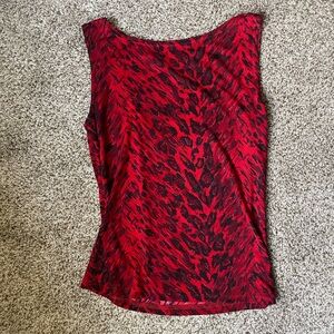 VINTAGE Red and Black Animal Print Sleeveless Tank
